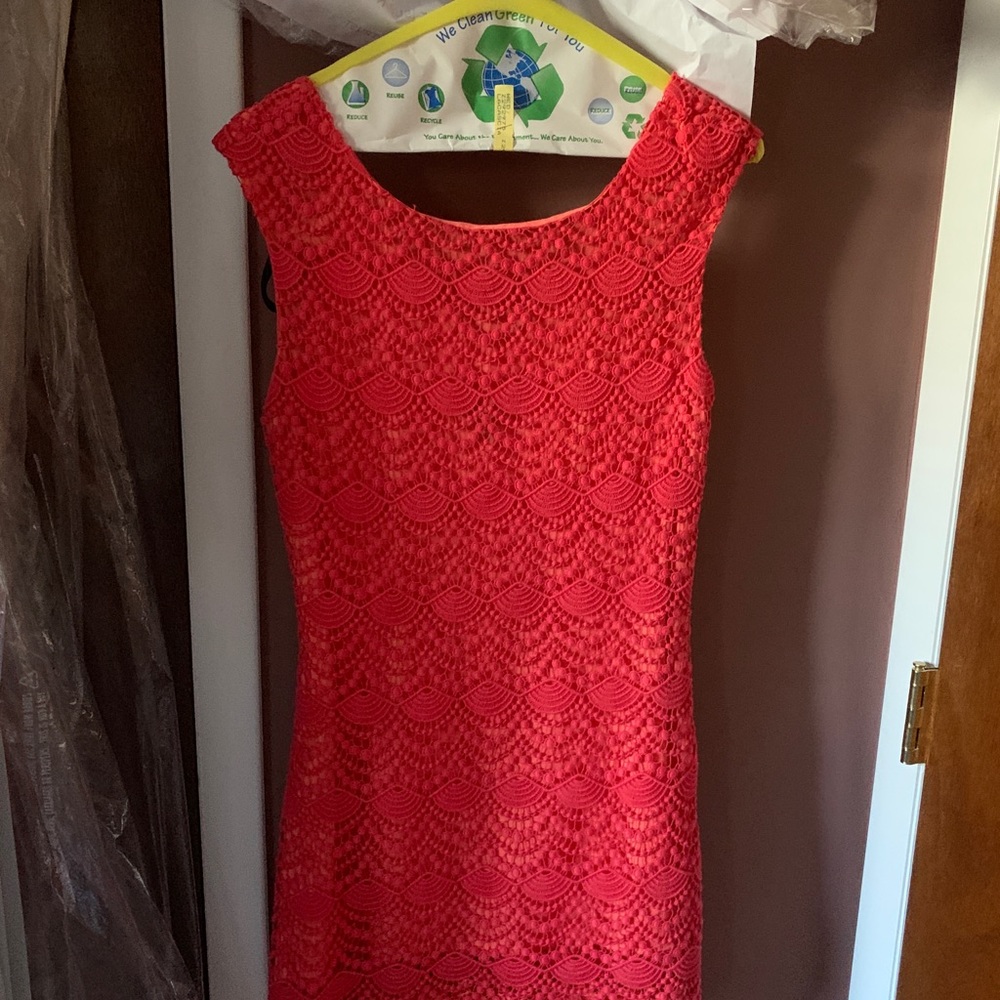 Bebe pink lace dress